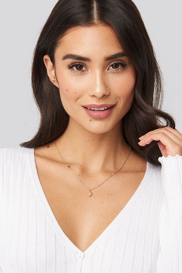Dilara x NA-KD smycke Moon Necklace guld