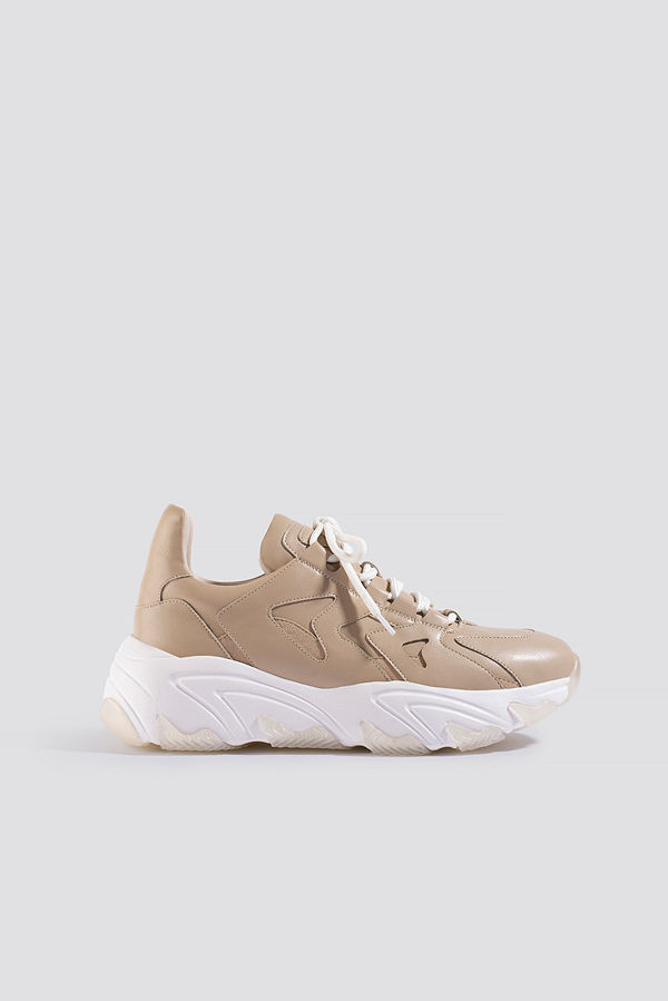 NA-KD Shoes Zig Zag Chunky Trainers beige