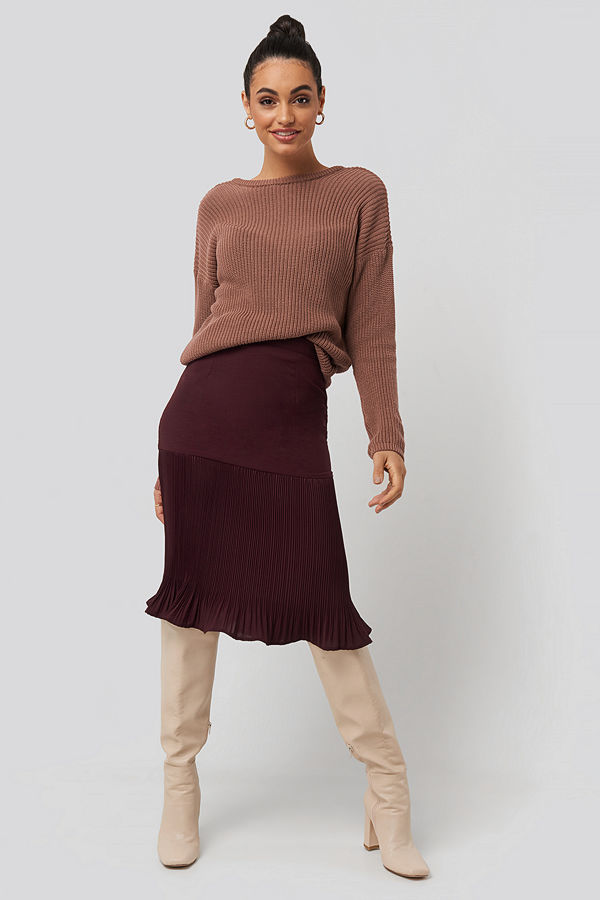 NA-KD Pleated Detail Skirt röd
