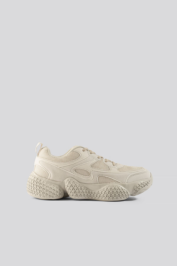 NA-KD Shoes Patterned Wavy Sole Trainers beige
