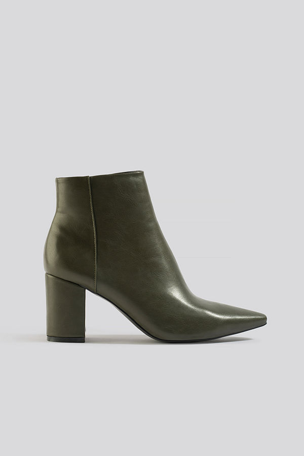 NA-KD Shoes Pointy Toe Ankle Boots grön