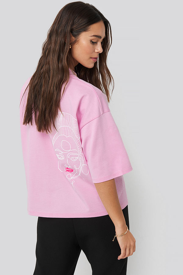 Danny Saucedo x NA-KD Dropped Shoulder Boxy Tee rosa