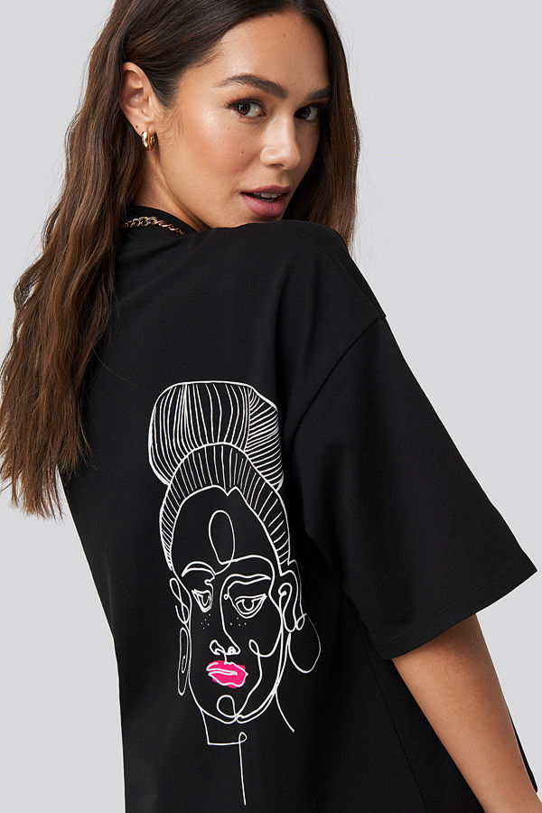 Danny Saucedo x NA-KD Dropped Shoulder Boxy Tee svart