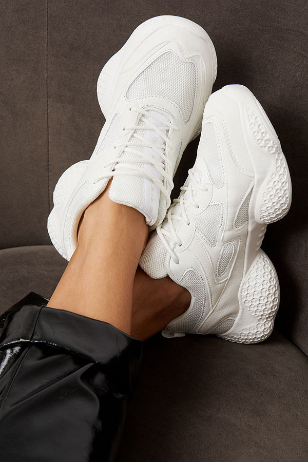 NA-KD Shoes Patterned Wavy Sole Trainers vit
