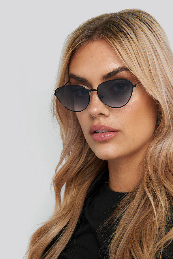 NA-KD Accessories Drop Shape Metal Frame Sunglasses svart
