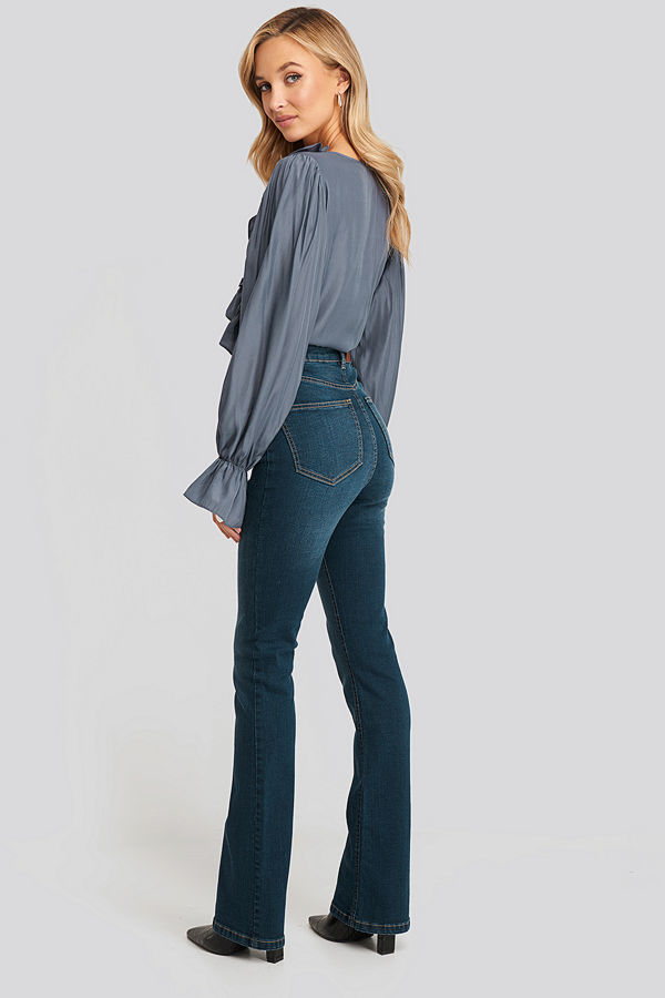 NA-KD Skinny Bootcut Jeans blå