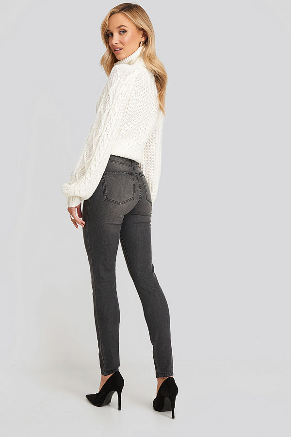 NA-KD Fake Pocket Skinny Jeans grå