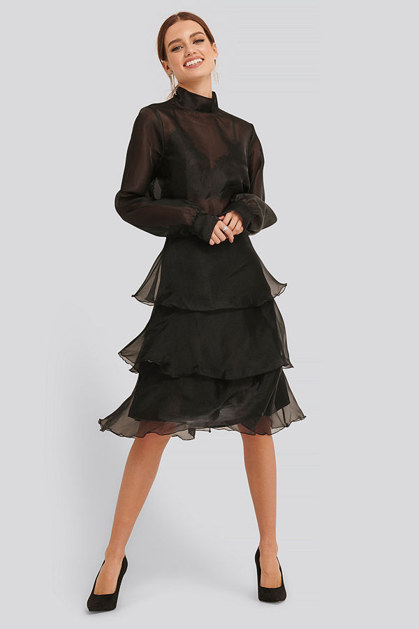 Trendyol Ruffle Detail Skirt svart