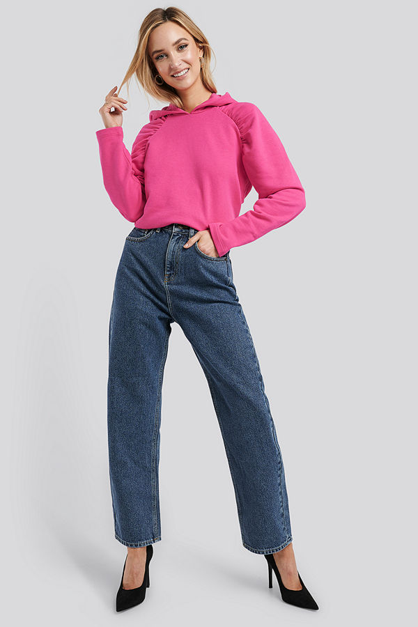 NA-KD Trend High Waist Oversized Jeans blå