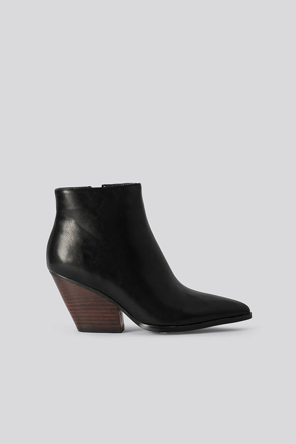 NA-KD Shoes Western Heel Pointy Boots svart