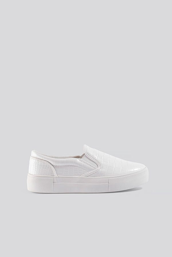 NA-KD Shoes Croc Slip In Trainers vit