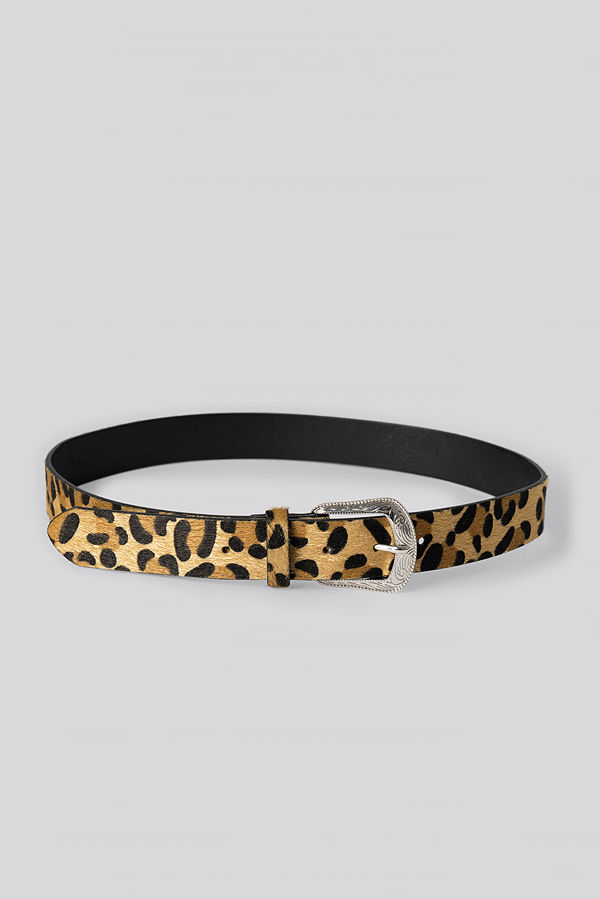 NA-KD Accessories Leopard Western Buckle Belt multicolor