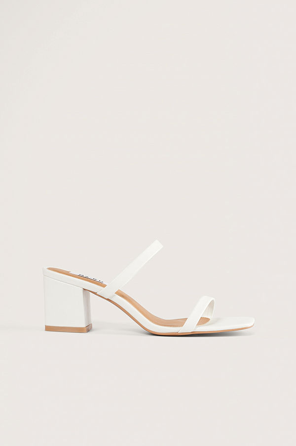 NA-KD Shoes Squared Two Strap Sandals vit