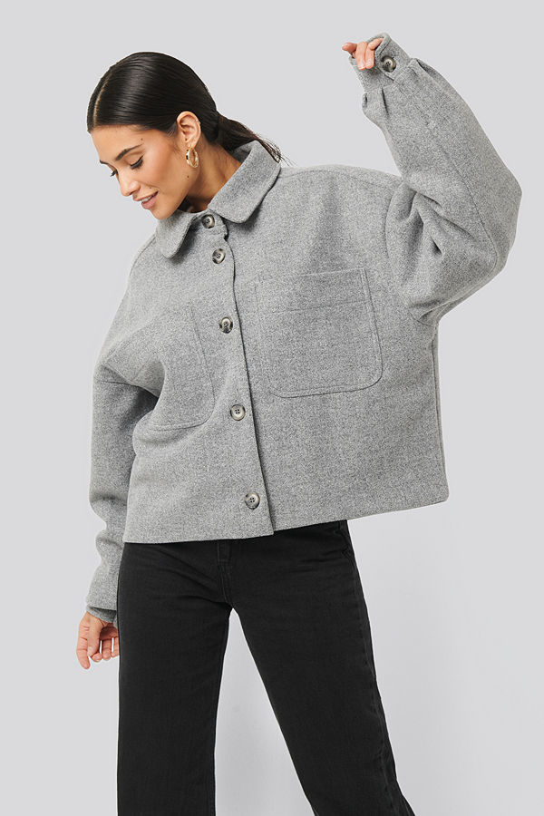 NA-KD Big Sleeve Oversized Jacket grå