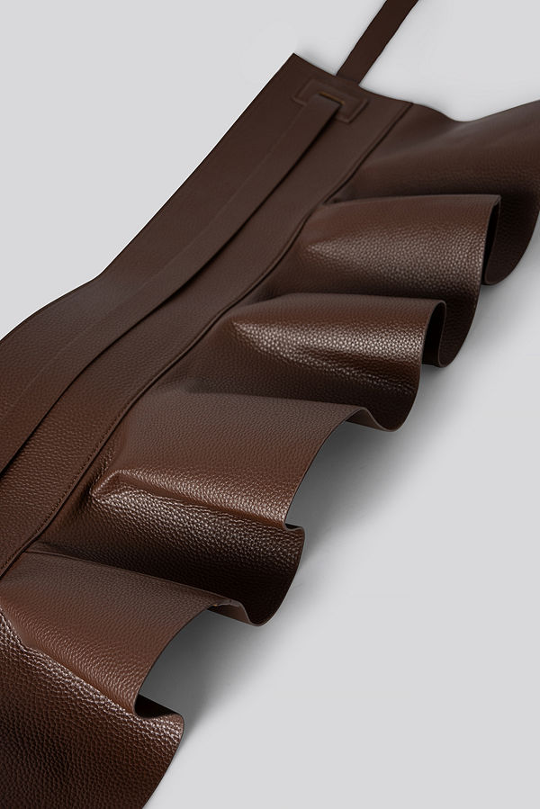 NA-KD Accessories Frill Detail Waist Belt brun