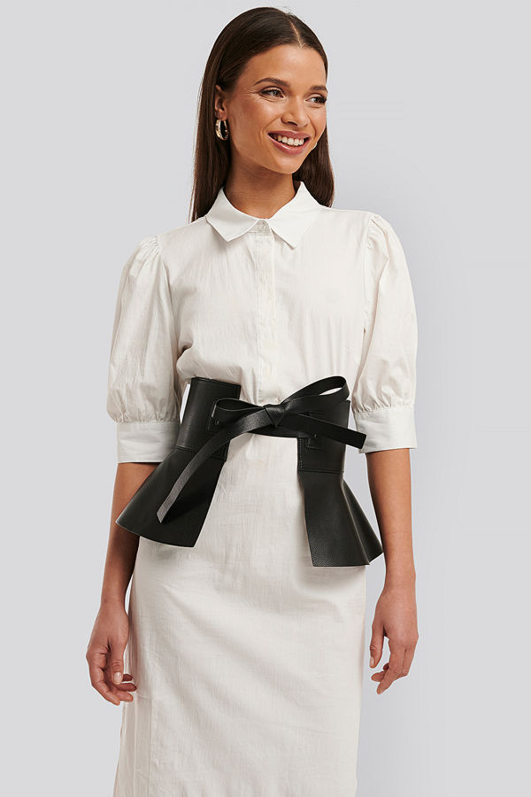NA-KD Accessories Frill Detail Waist Belt svart