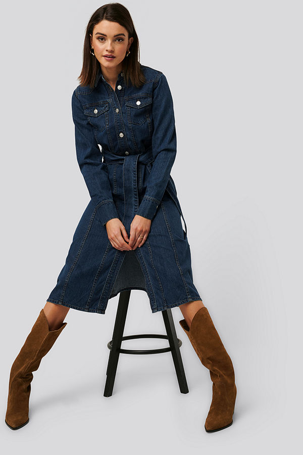 NA-KD Trend Denimklänning blå