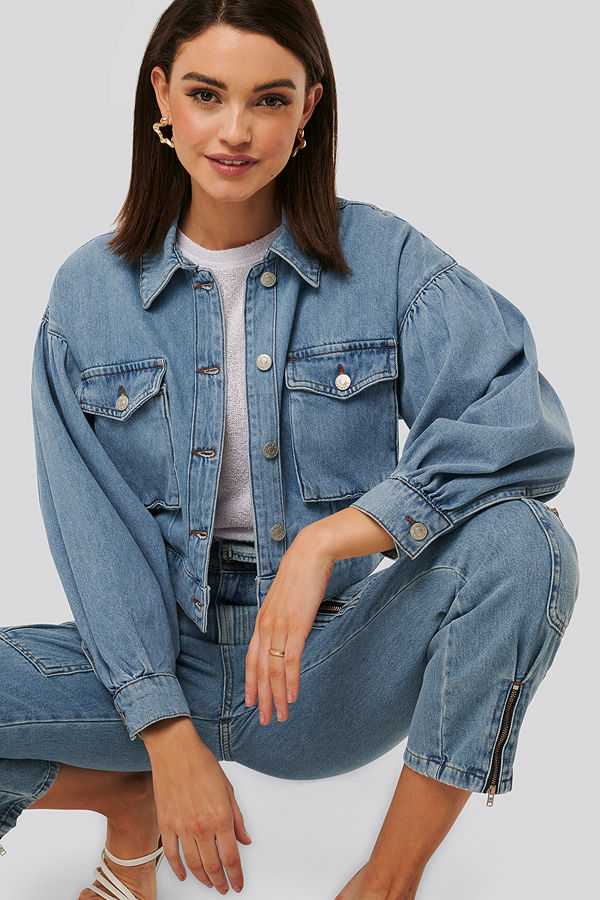 NA KD Trend Croppad Denimjacka blå Jeansjackor online NA KD Trend Denimjacka svart Modegallerian