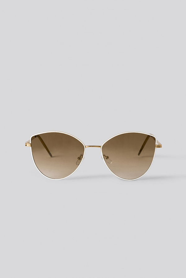 NA-KD Accessories Solglasögon vit guld