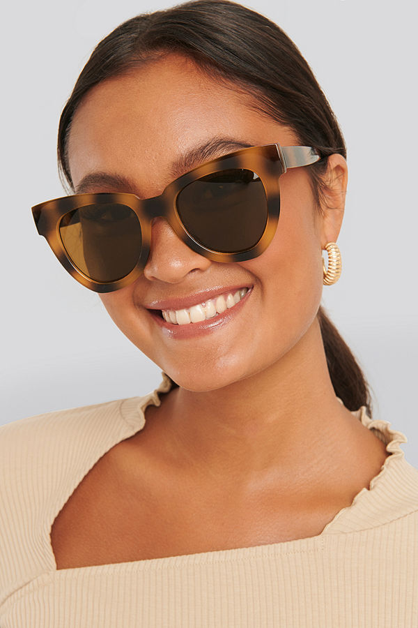 NA-KD Accessories Oversize Chunky Cateye Sunglasses brun