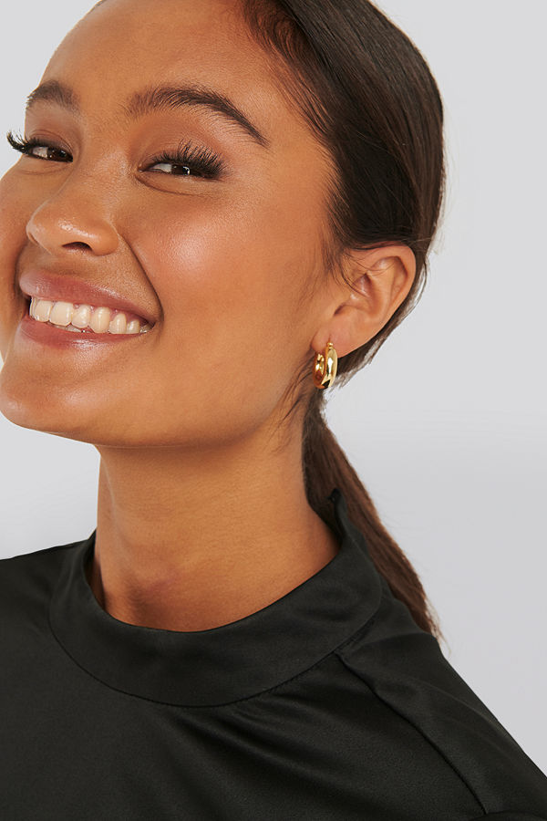 NA-KD Accessories smycke Gold Plated Chunky Earrings guld