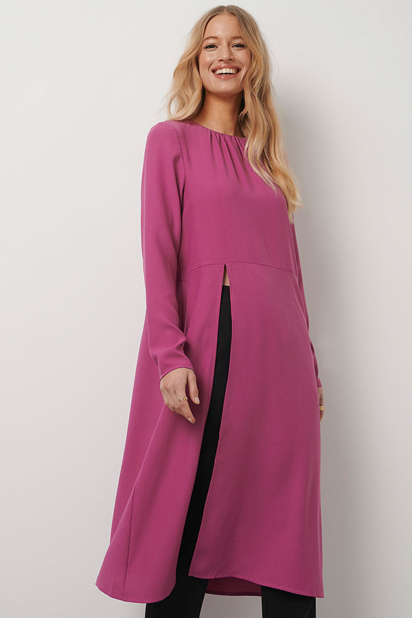 Kristin Rödin x NA-KD High Slit Midi Dress rosa