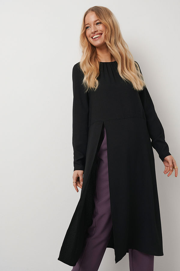 Kristin Rödin x NA-KD High Slit Midi Dress svart