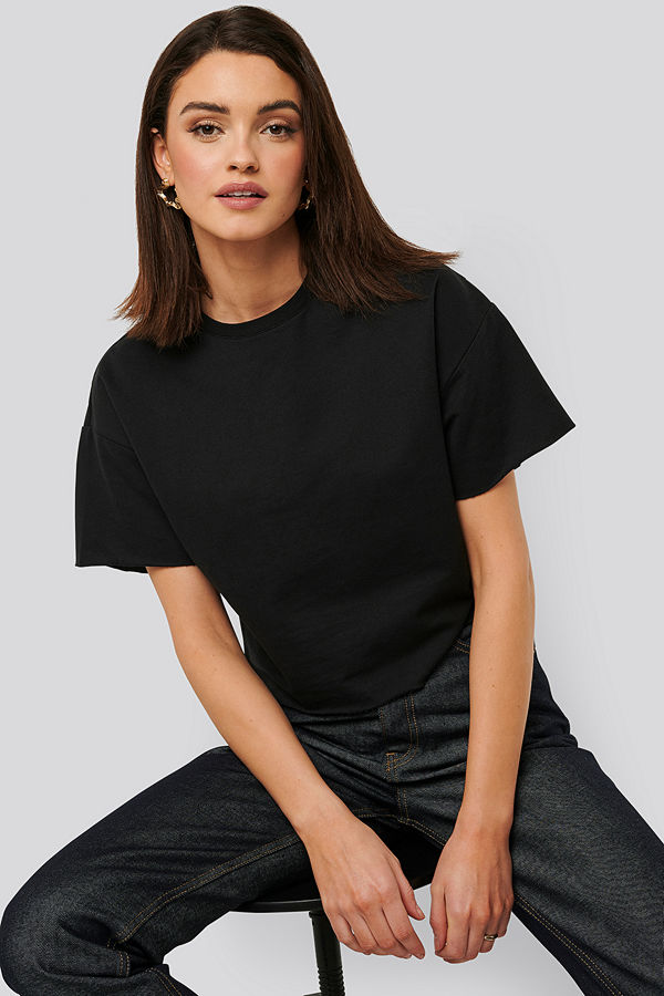 NA-KD Basic Sweatshirt Tee svart