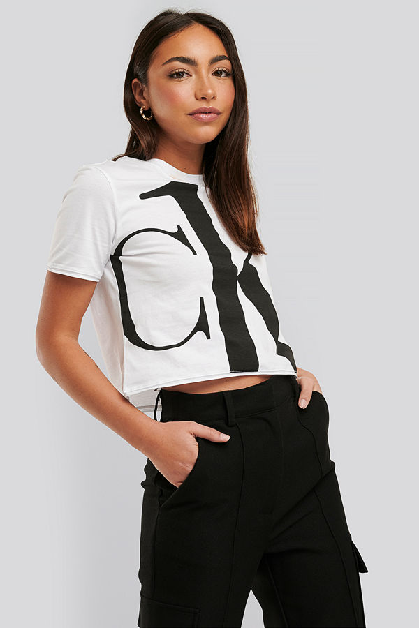 Calvin Klein Croppad T-Shirt vit