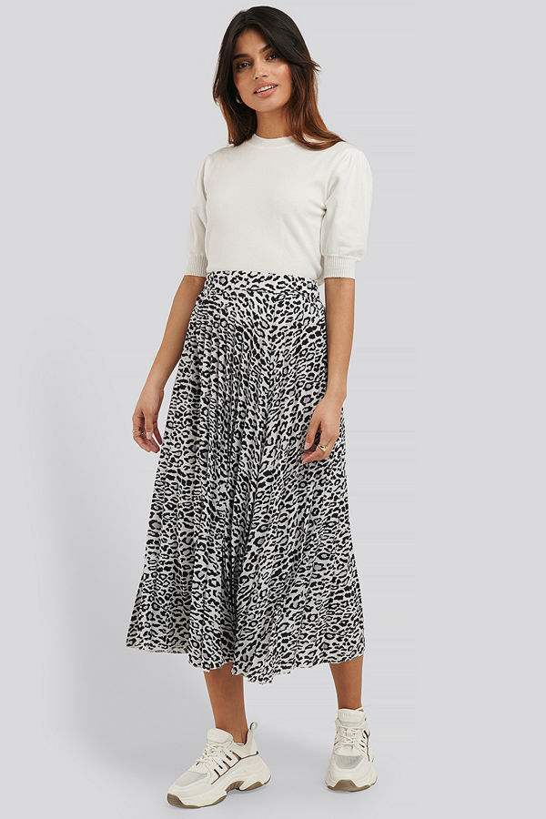 NA-KD Midi Pleated Skirt multicolor