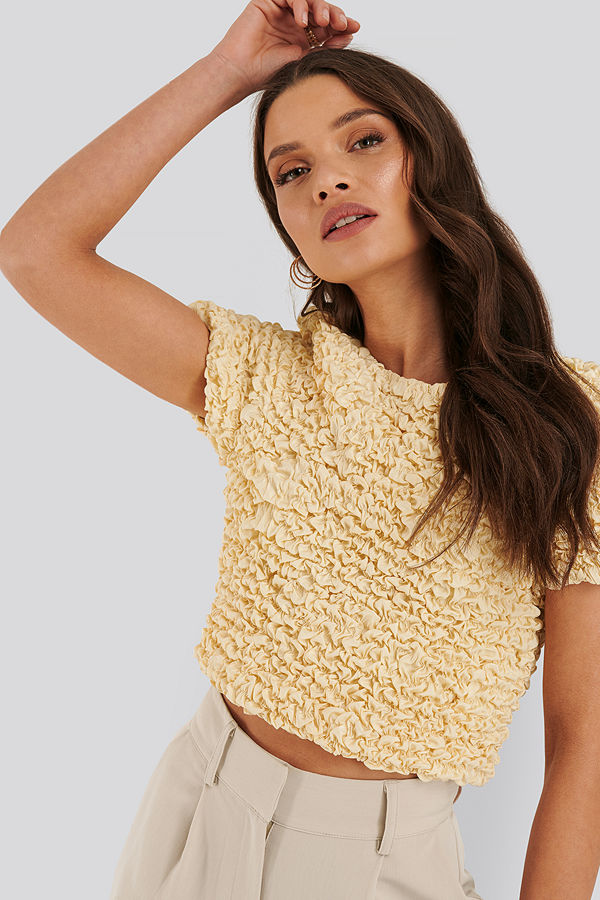 NA-KD Trend Croppad Topp gul