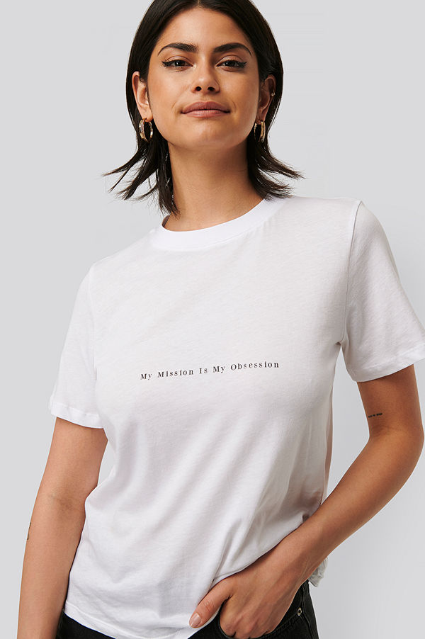 NA-KD Tryckt T-Shirt vit