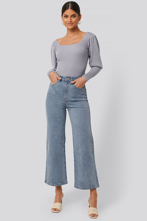 NA-KD Culottejeans blå