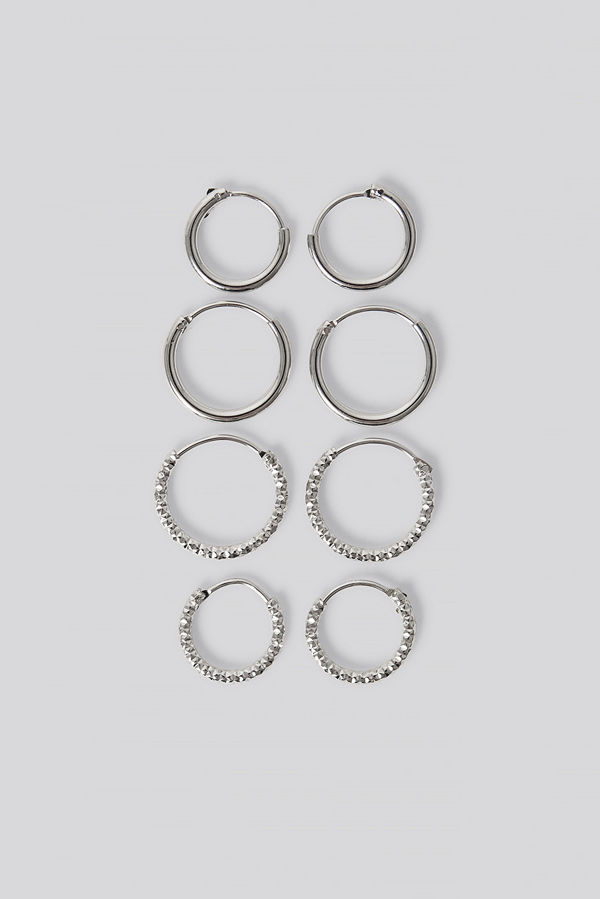 NA-KD Accessories smycke Mini Hoop Earring Set silver