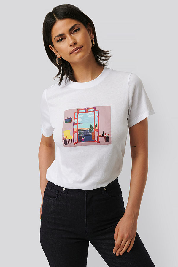 NA-KD T-Shirt vit