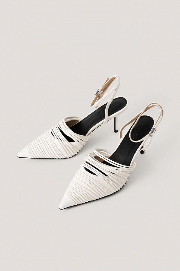 NA-KD Shoes Slingback-Pumps vit