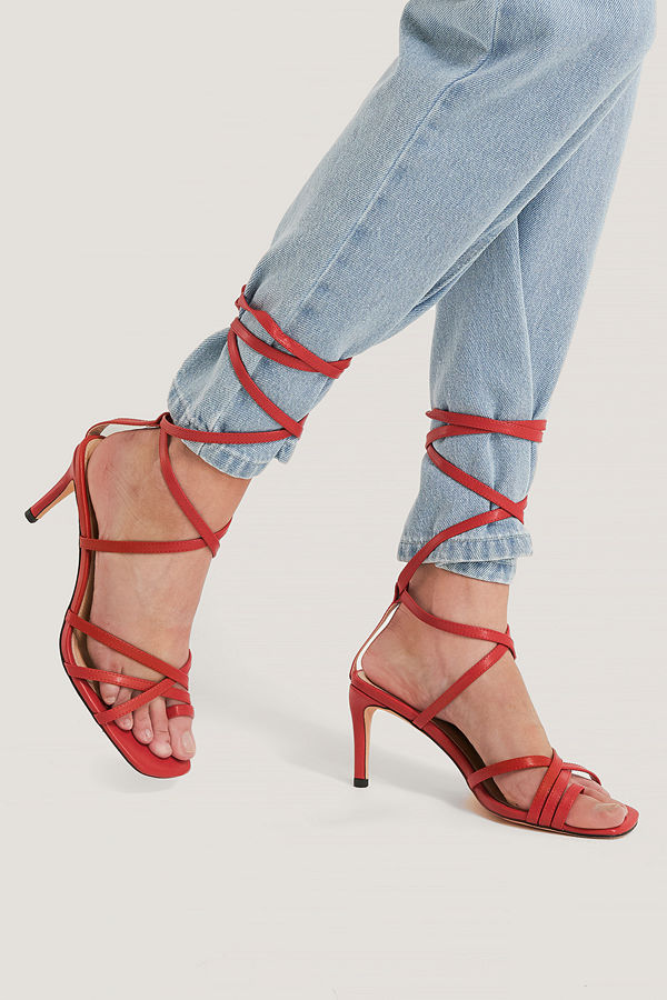 NA-KD Shoes Ankle Strap Stiletto heels röd