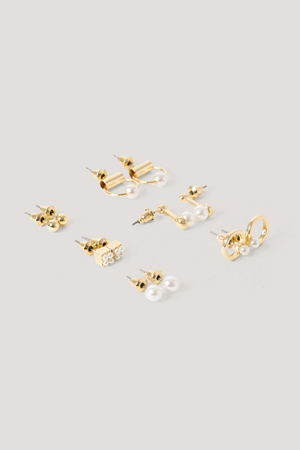 NA-KD Accessories smycke Mini Pearl Earrings Set guld