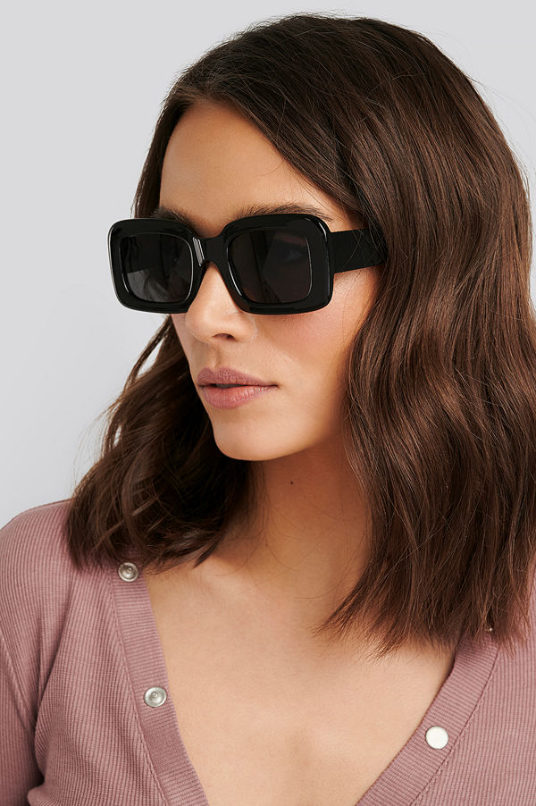 NA-KD Accessories Big Retro Square Sunglasses svart