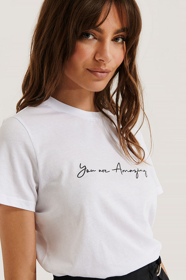NA-KD T-Shirt vit