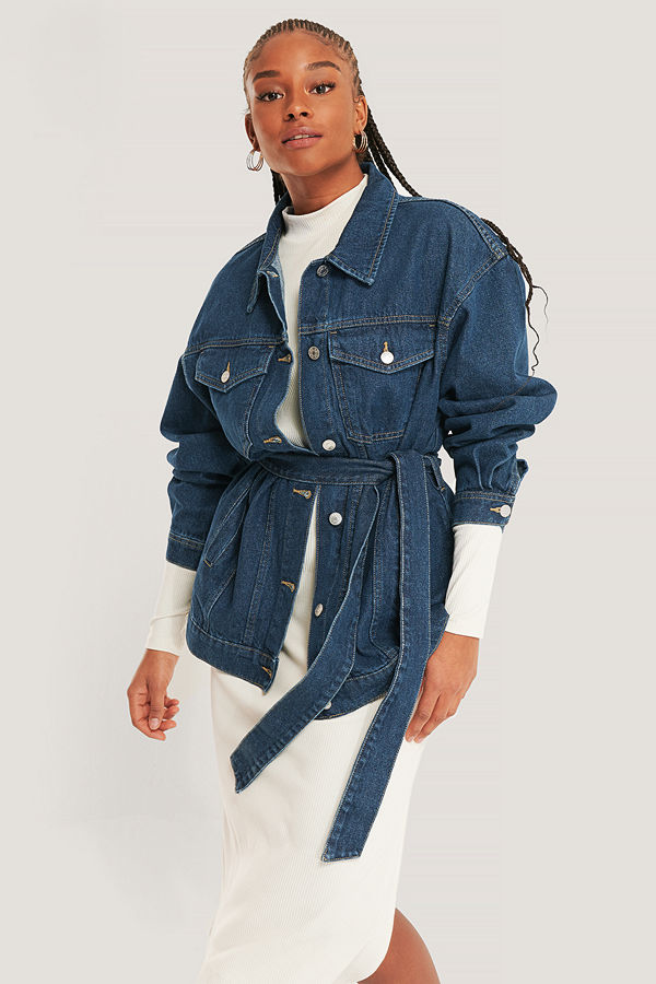 NA KD Trend Denimjacka blå Jeansjackor online Modegallerian NA KD Trend Denimjacka svart Modegallerian