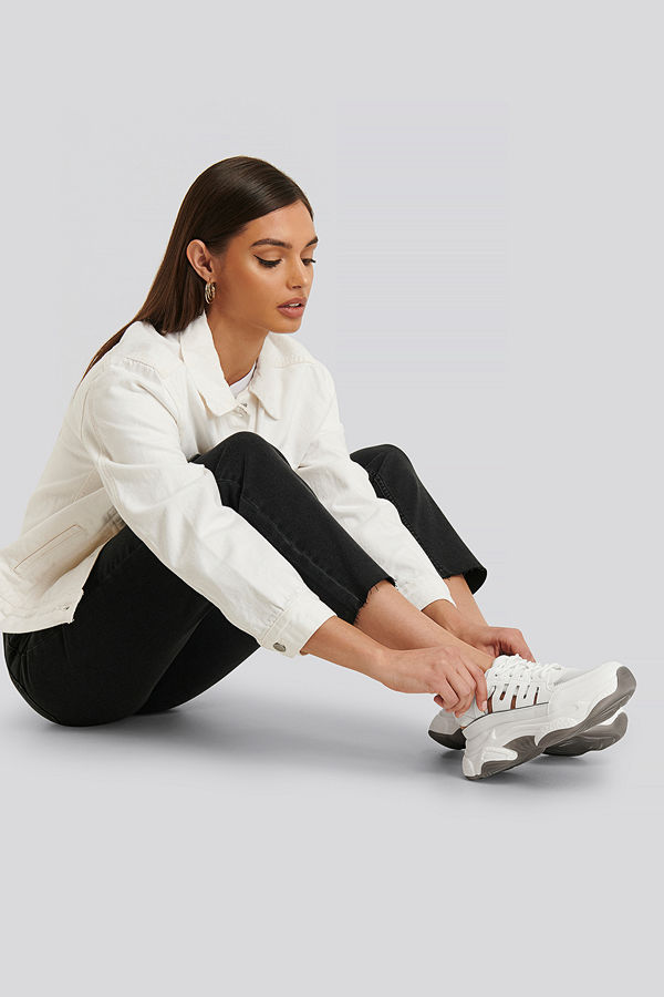 NA-KD Shoes Cut Out Chunky Trainers vit