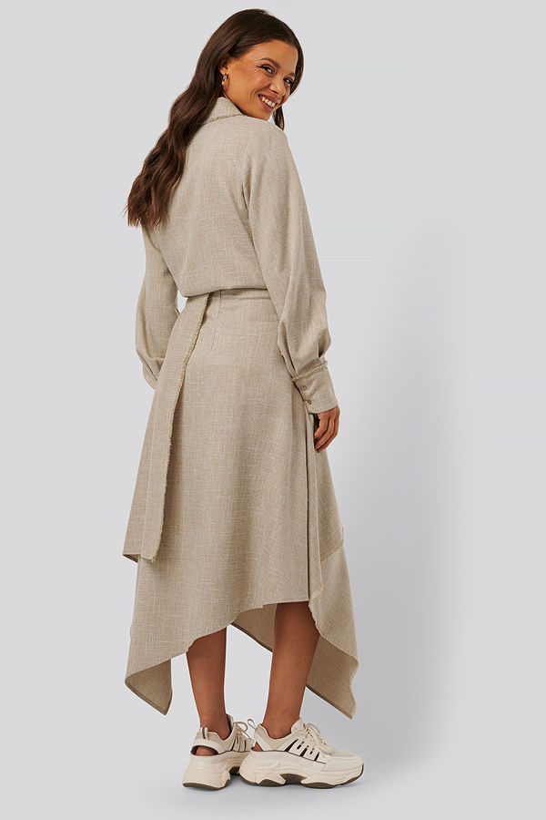 NA-KD Classic Asymmetrisk Kjol beige