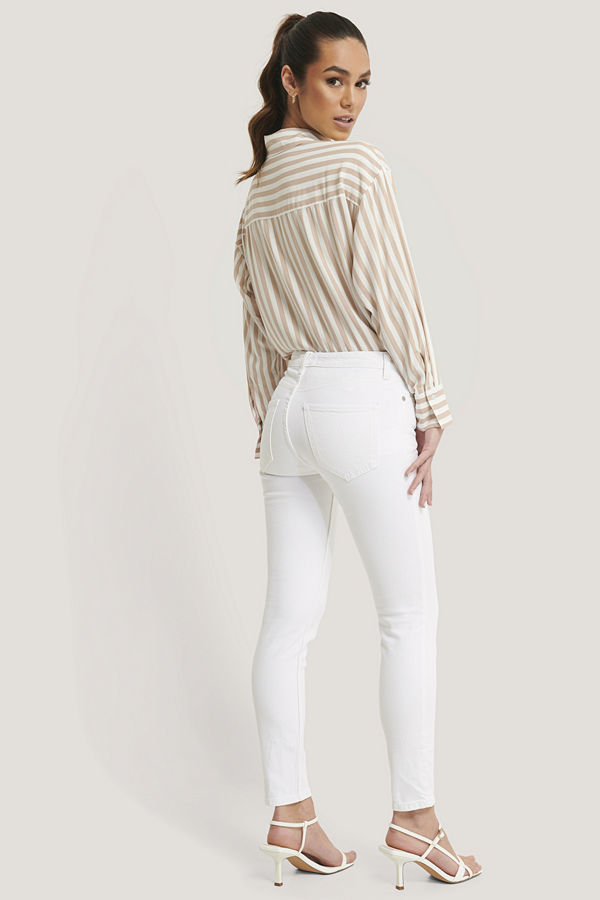 Mango Skinny Fit Jeans vit