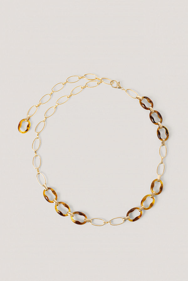 NA-KD Accessories Chunky Kedjebälte Med Sköldpaddsdetaljer guld