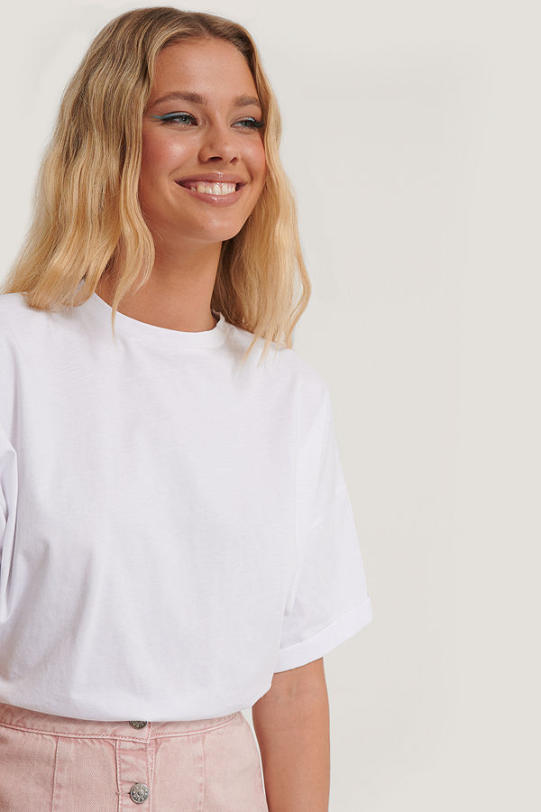 Annais x NA-KD Oversize T-Shirt vit