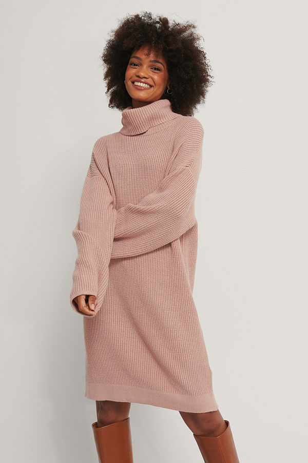 Misslisibell x NA-KD Tjock Stickad Tröja rosa