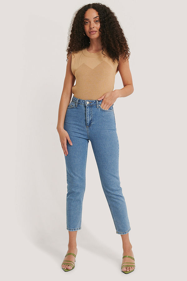 Trendyol Mom-Jeans Med Hög Midja blå