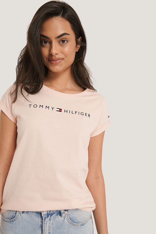 Tommy Hilfiger Logo Flag Tee rosa