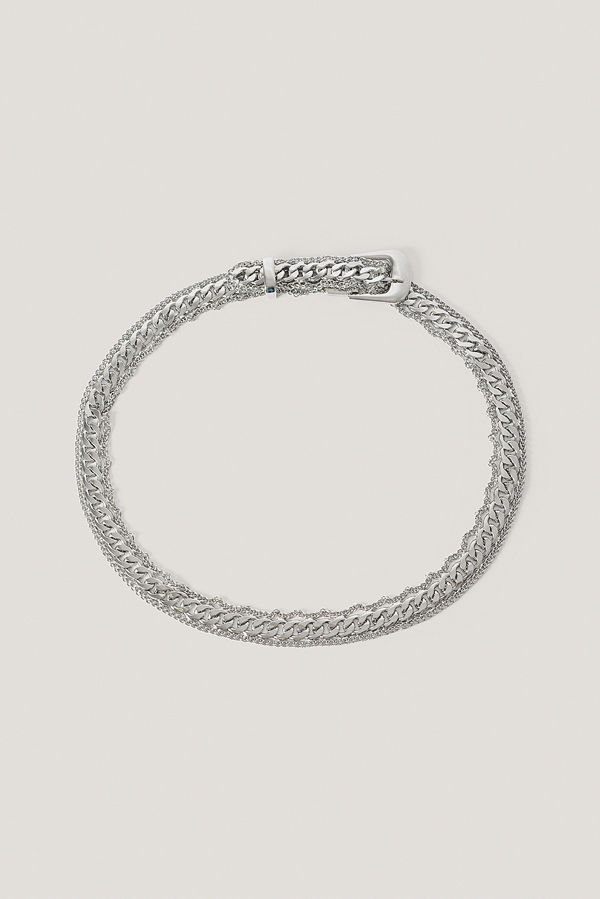 NA-KD Accessories Bälte Med Spänne silver